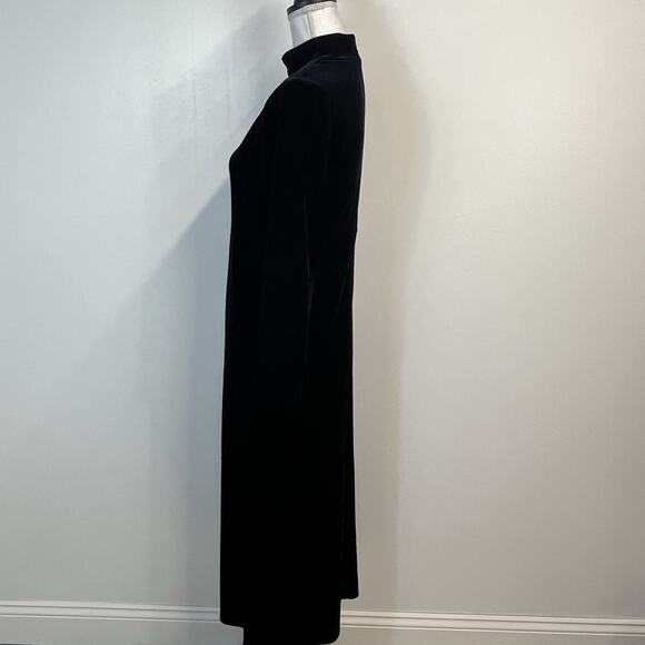 K.C. Spencer New York Dress Women's Petite Size 6 Black Velour Vintage Evening - Picture 5 of 8